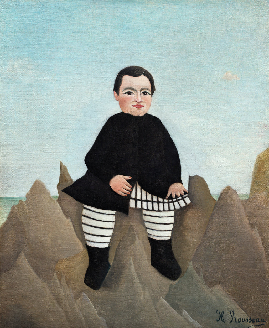 Hoodie Boy On The Rocks - Henri Rousseau 1895 Premium