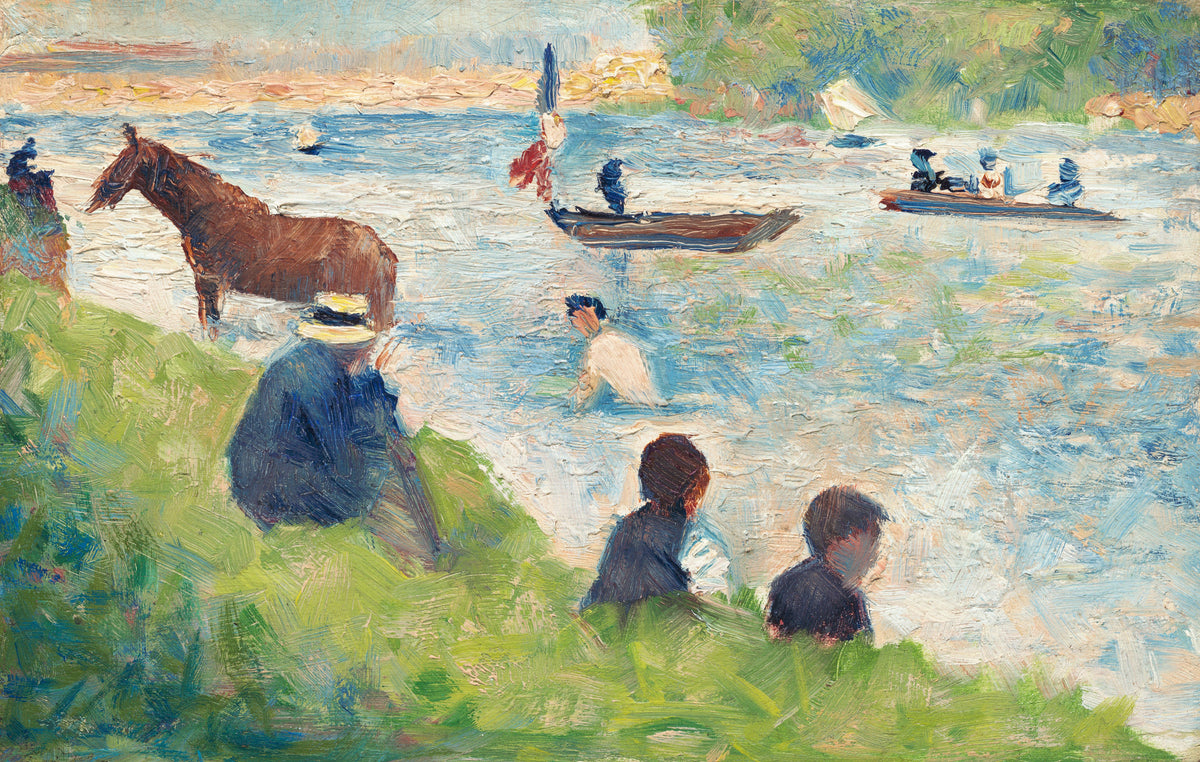 Hoodie Horse And Boats Study For Bathers At Asnieres Signature