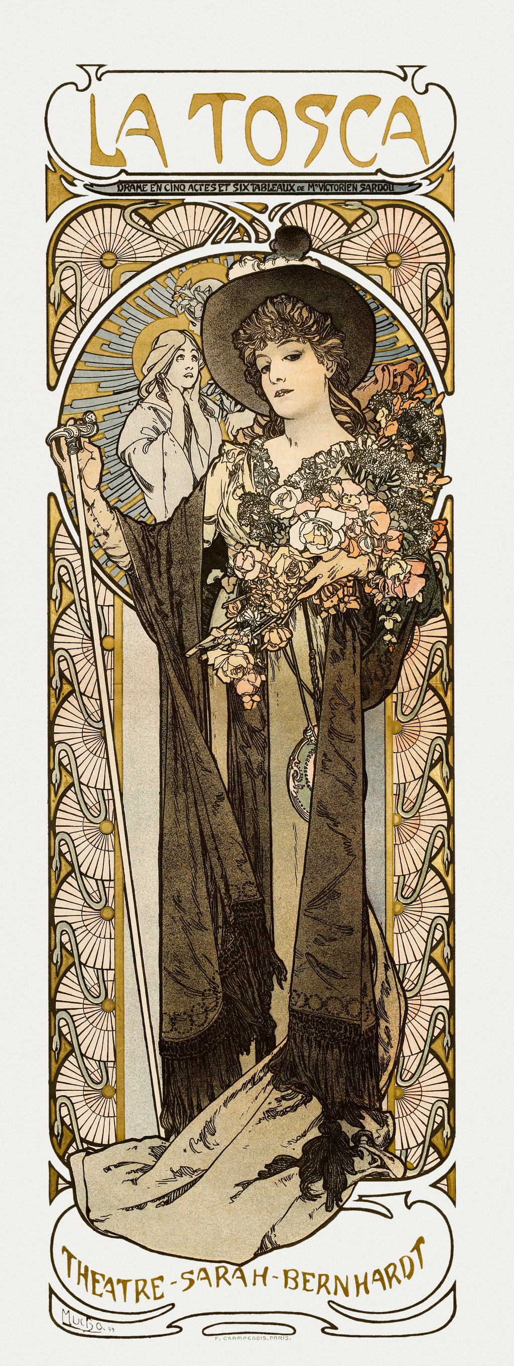 Hoodie La Tosca Sarah Bernhardt - Alphonse Maria Mucha 1869 Essential