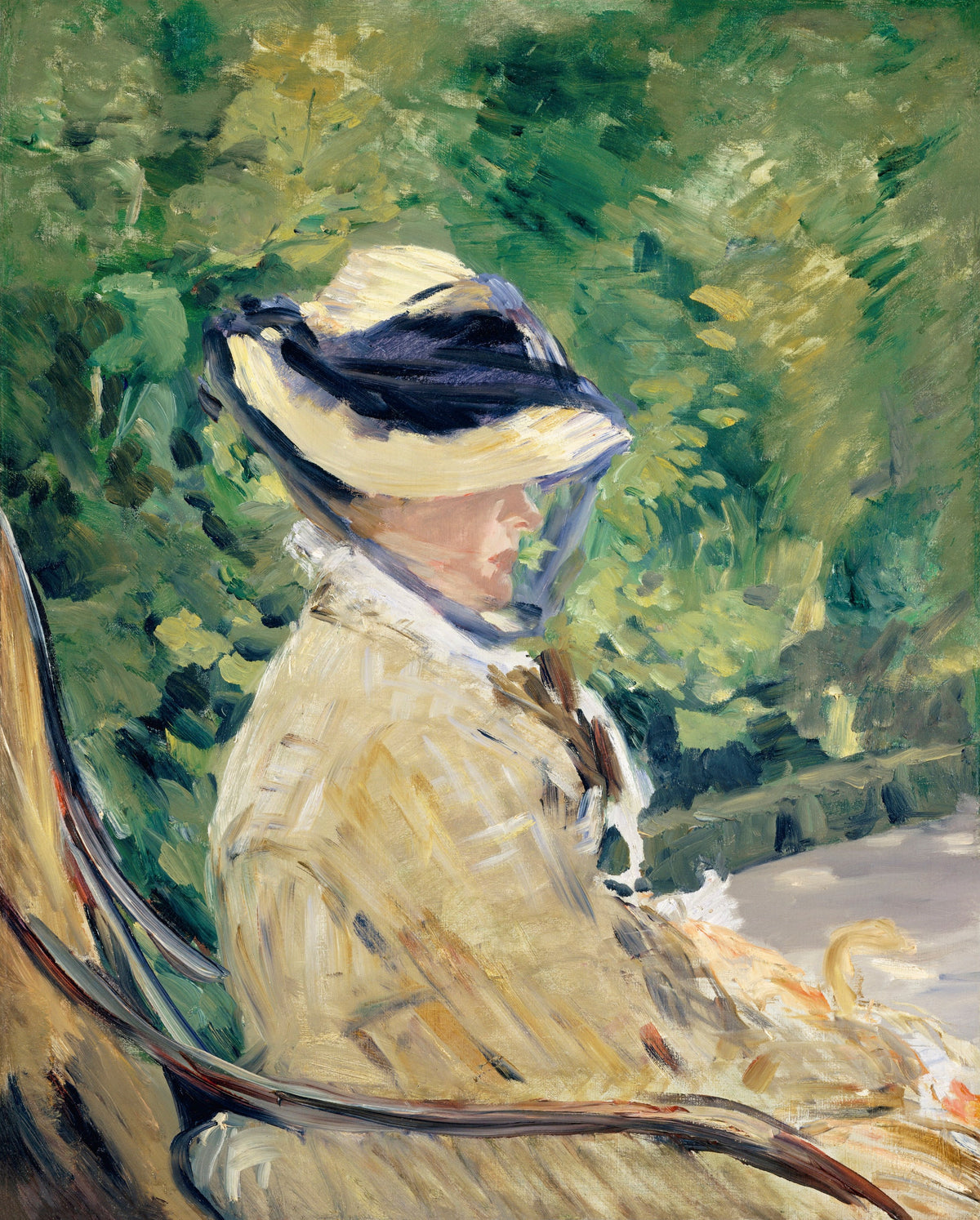 Hoodie Madame Manet Suzanne Leenhoff 1830 1906 At Bellevue Painting In High Resolution Signature