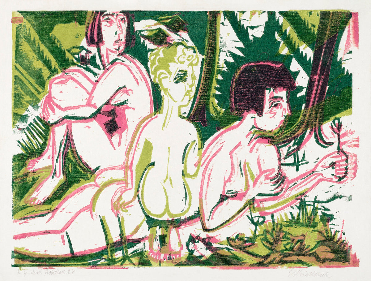 Sweater Nude Women With A Child In The Forest Print Essential