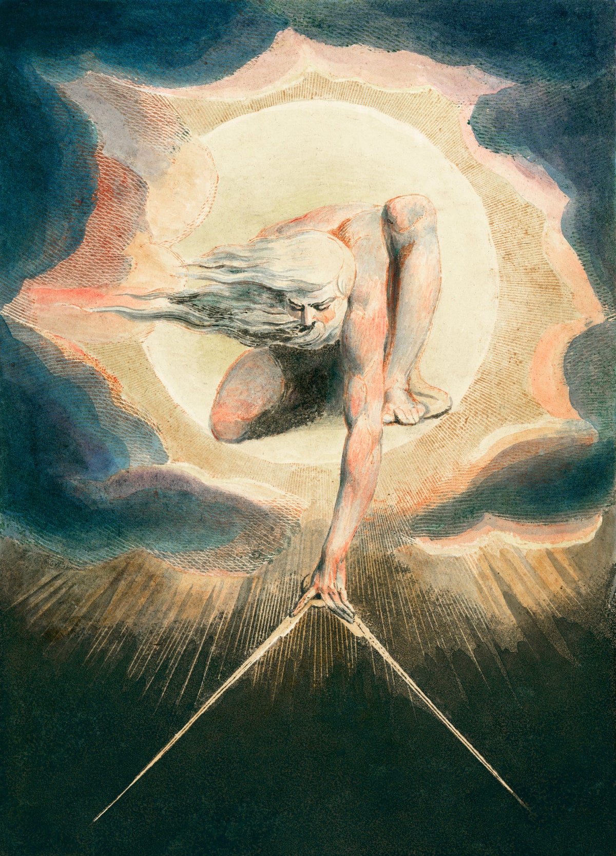 Hoodie Ancient Of Days Setting A Compass To The Earth Illustration - William Blake 1794 Signature