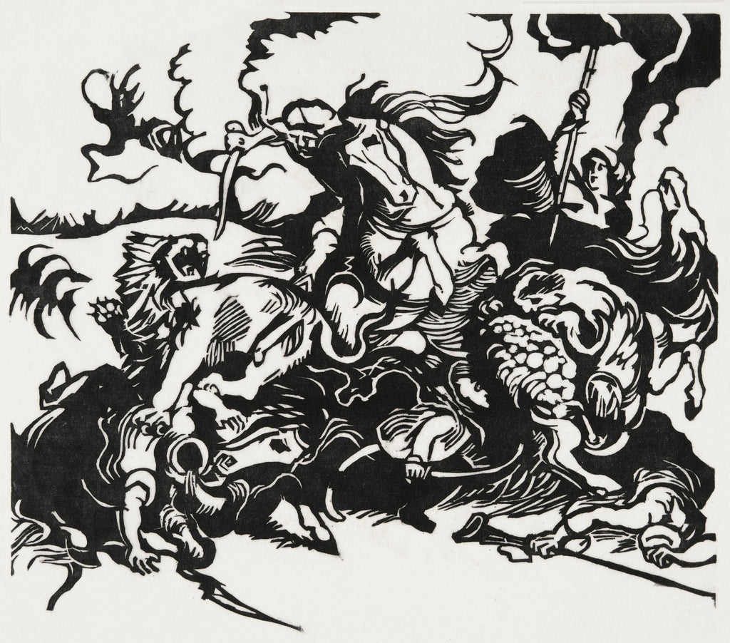 Hoodie Lion Hunt Print Premium