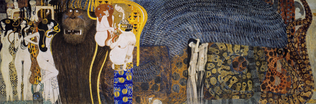 T-shirt Gustav Klimt The Hostile Powers Famous Painting Signature