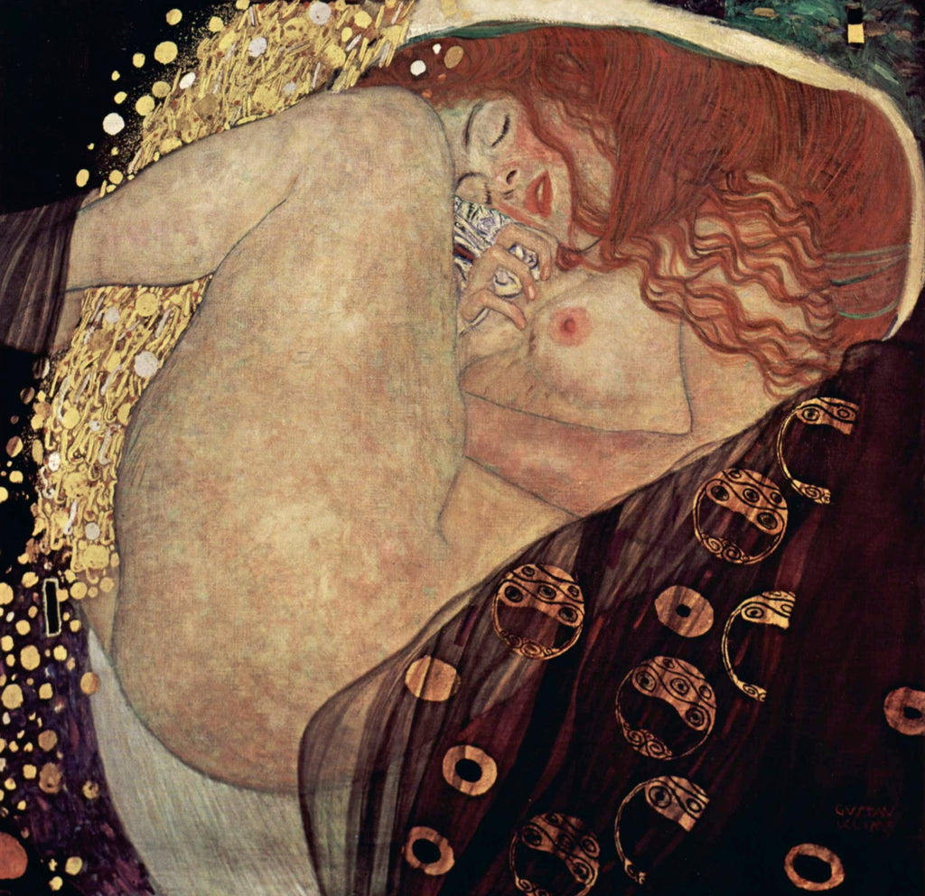 T-shirt Gustav Klimt Danae Famous Painting Signature