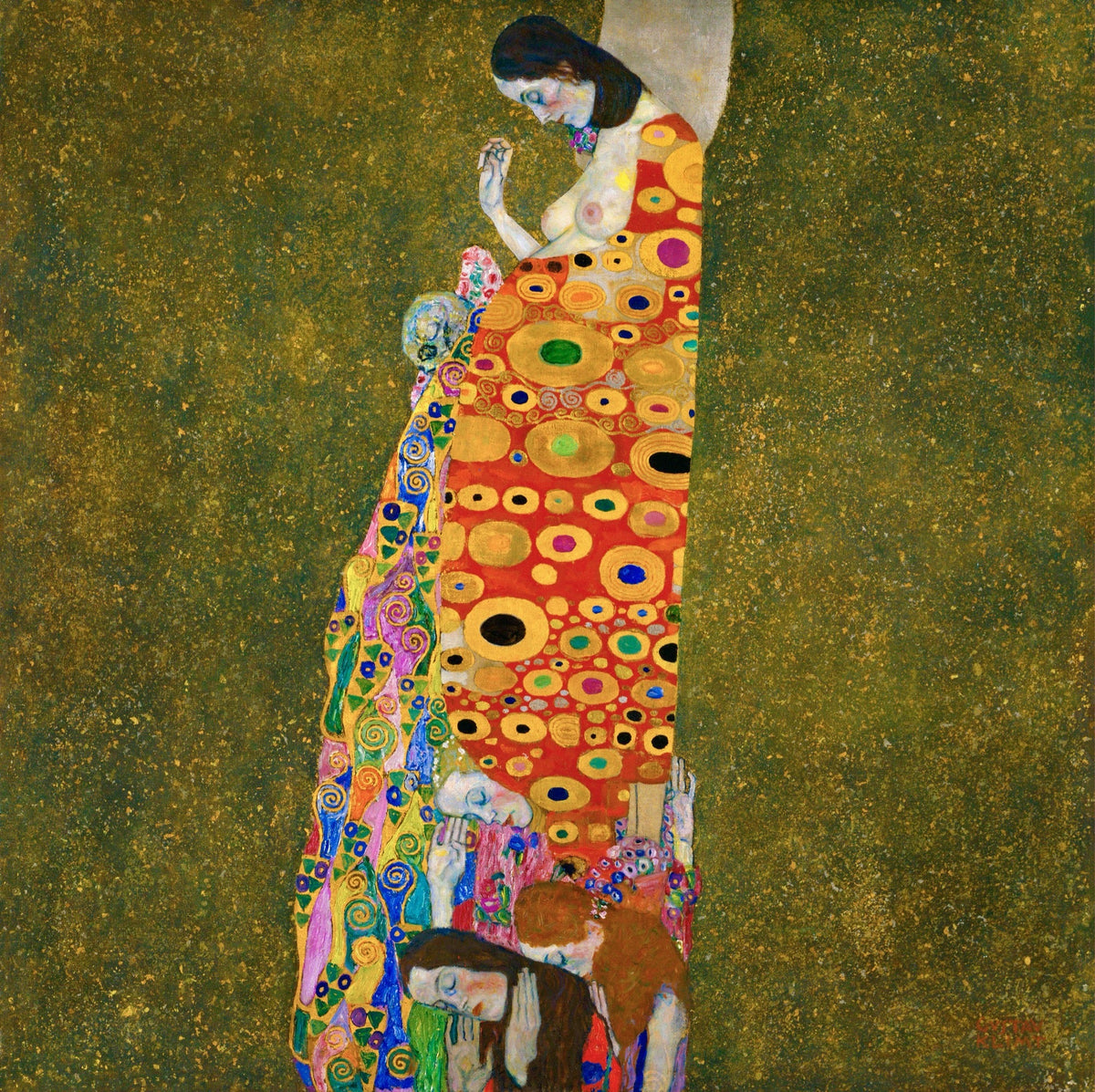 Hoodie Gustav Klimt Hope II Famous Painting Signature