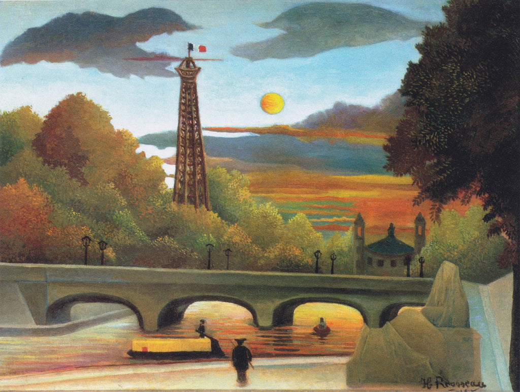 T-shirt Henri Rousseau Seine And Eiffel-Tower In The Sunset Famous Painting Essential