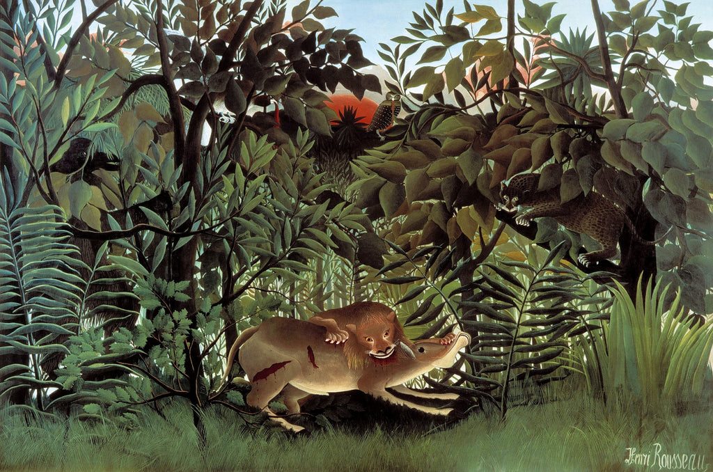 Hoodie Henri Rousseau The Hungry Lion Throws Itself On The Antelope Famous Painting Essential