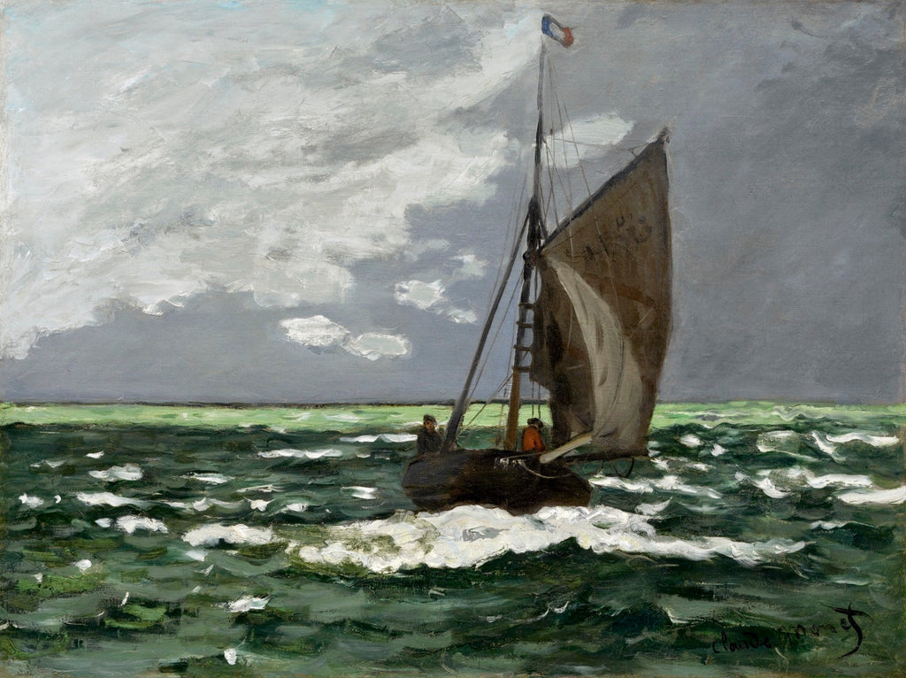 Hoodie Claude Monet Seascape Storm Famous Painting Signature