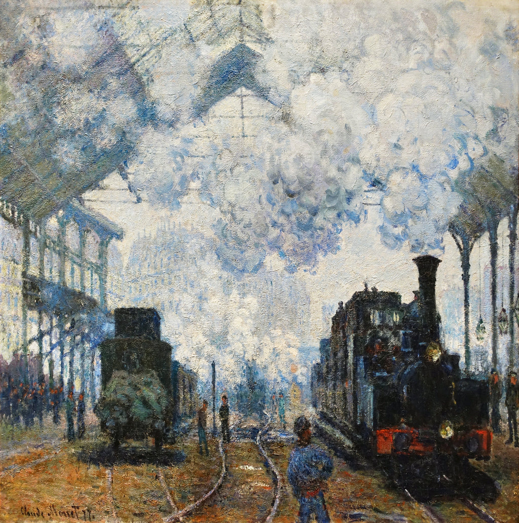 T-shirt Claude Monet Arrival Of The Normandy Train Famous Painting Signature