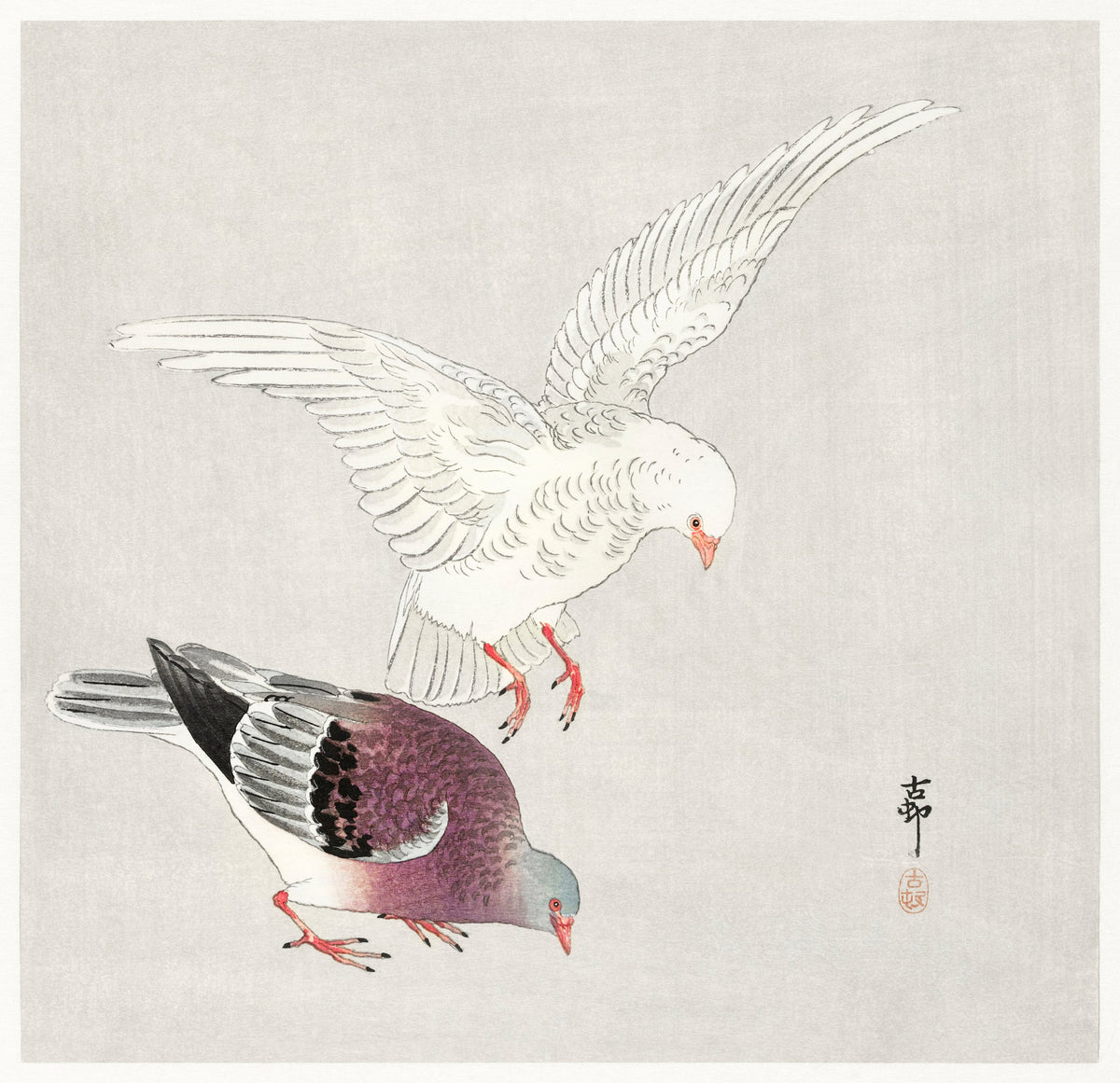 Hoodie Two Pigeons - Ohara Koson 1877 Essential