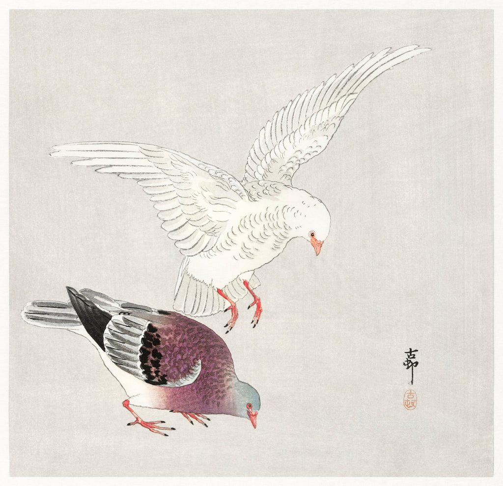 Sweater Two Pigeons - Ohara Koson 1877 Essential