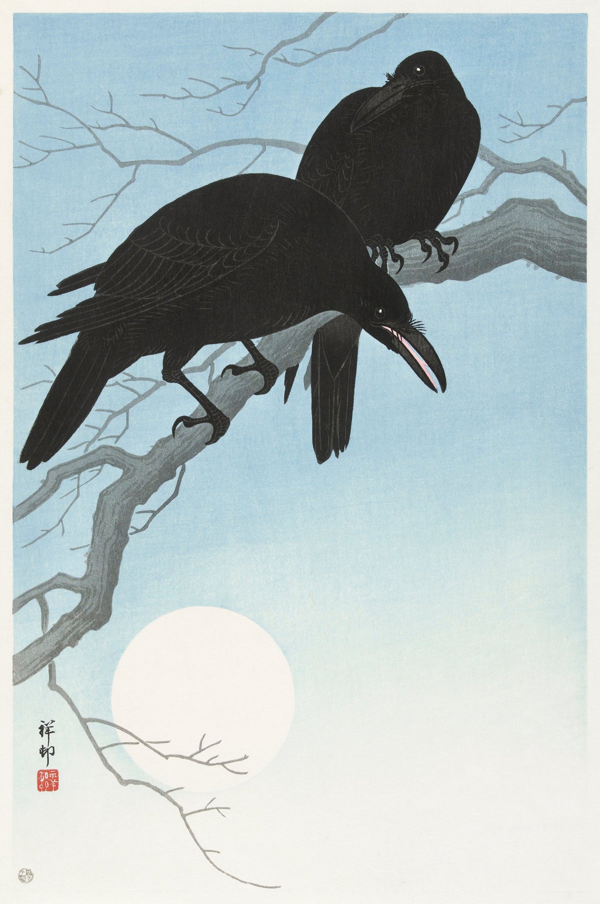 Sweater Two Crows On A Branch - Ohara Koson 1927 Essential