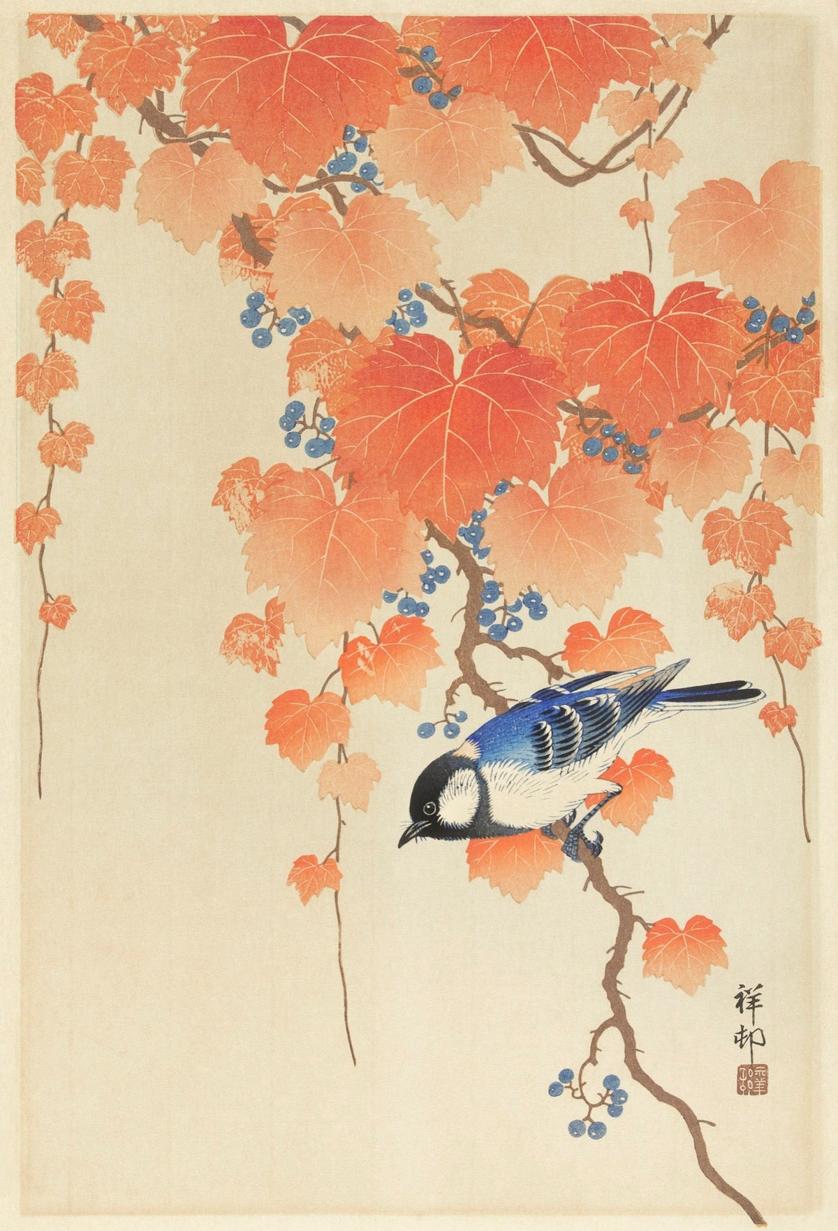 Hoodie Great Tit On Paulownia Branch - Ohara Koson 1925 Essential