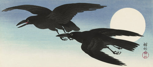 Hoodie Crows At Full Moon - Ohara Koson 1925 Essential