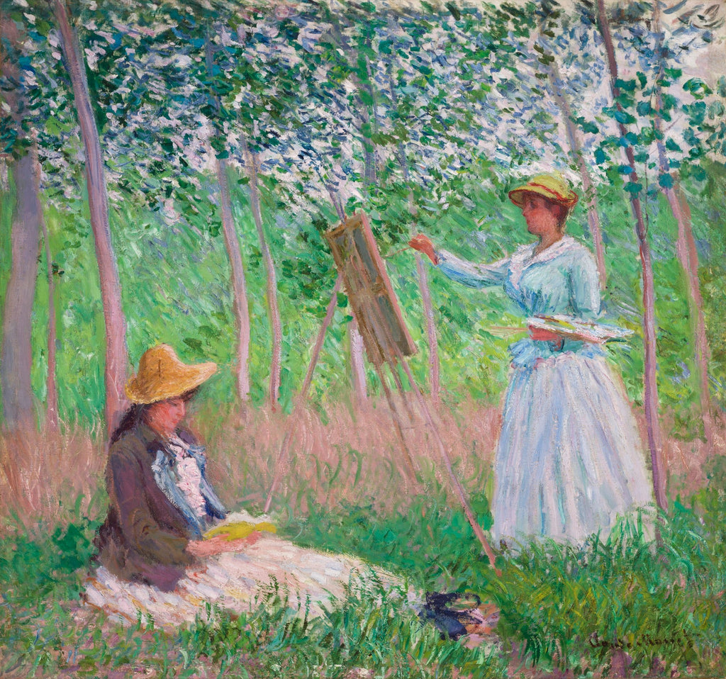Sweater In The Woods At Giverny Blanche Hoschede At Her Easel With Suzanne Hoschede Reading Essential