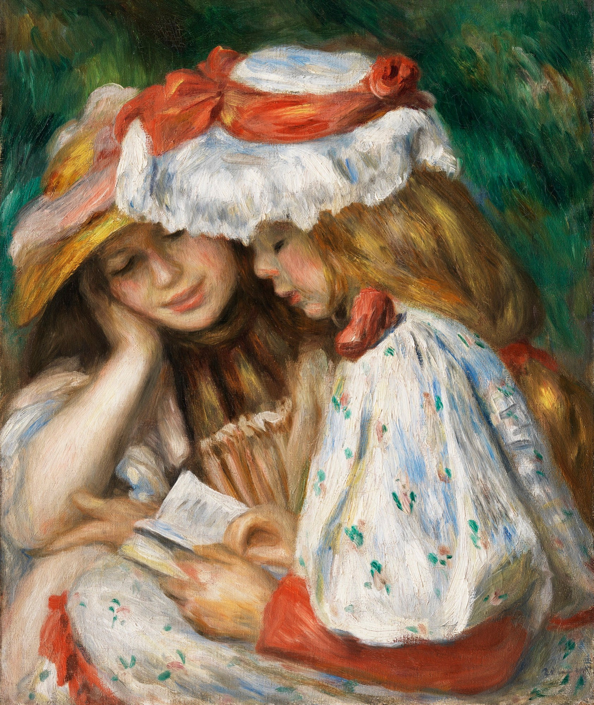 Hoodie Two Girls Reading C 1890 1891 Signature