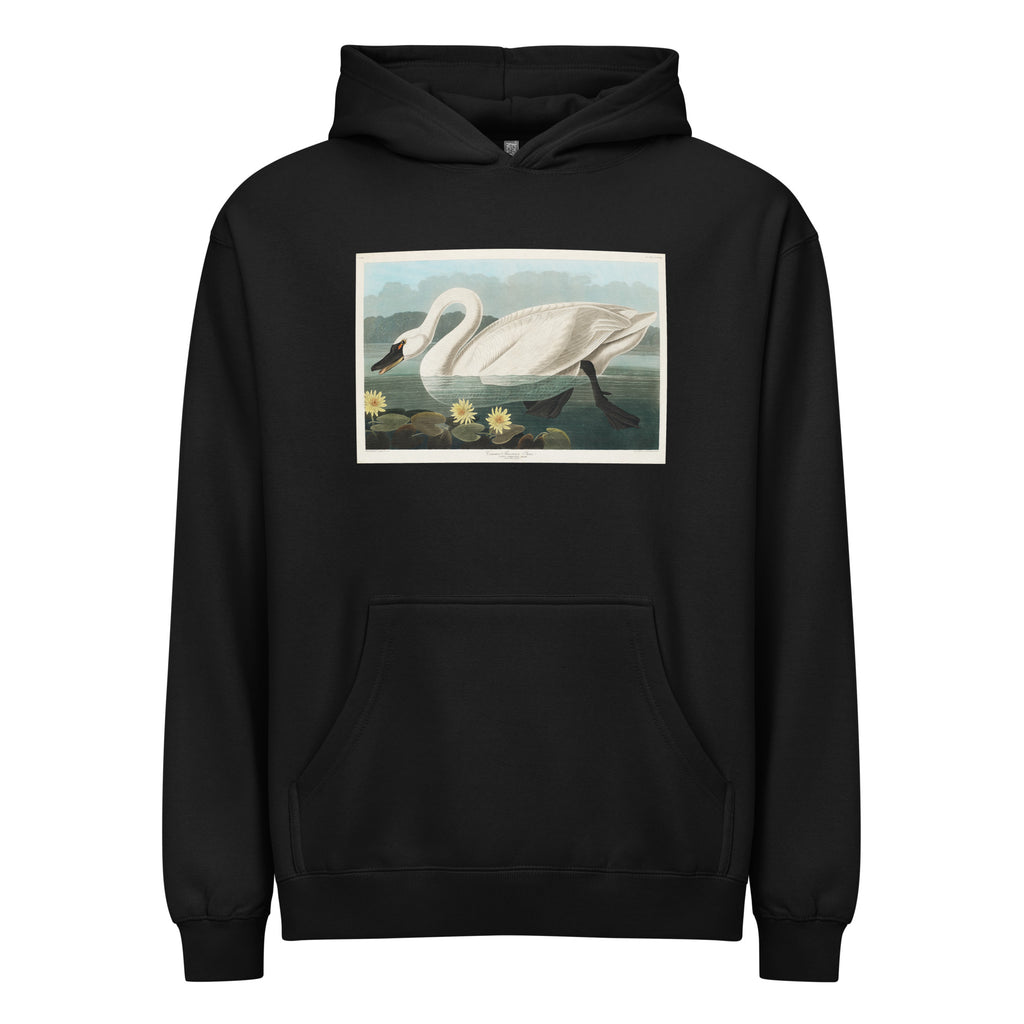 Black Hoodie Common American Swan - John James Audubon 1827 Signature