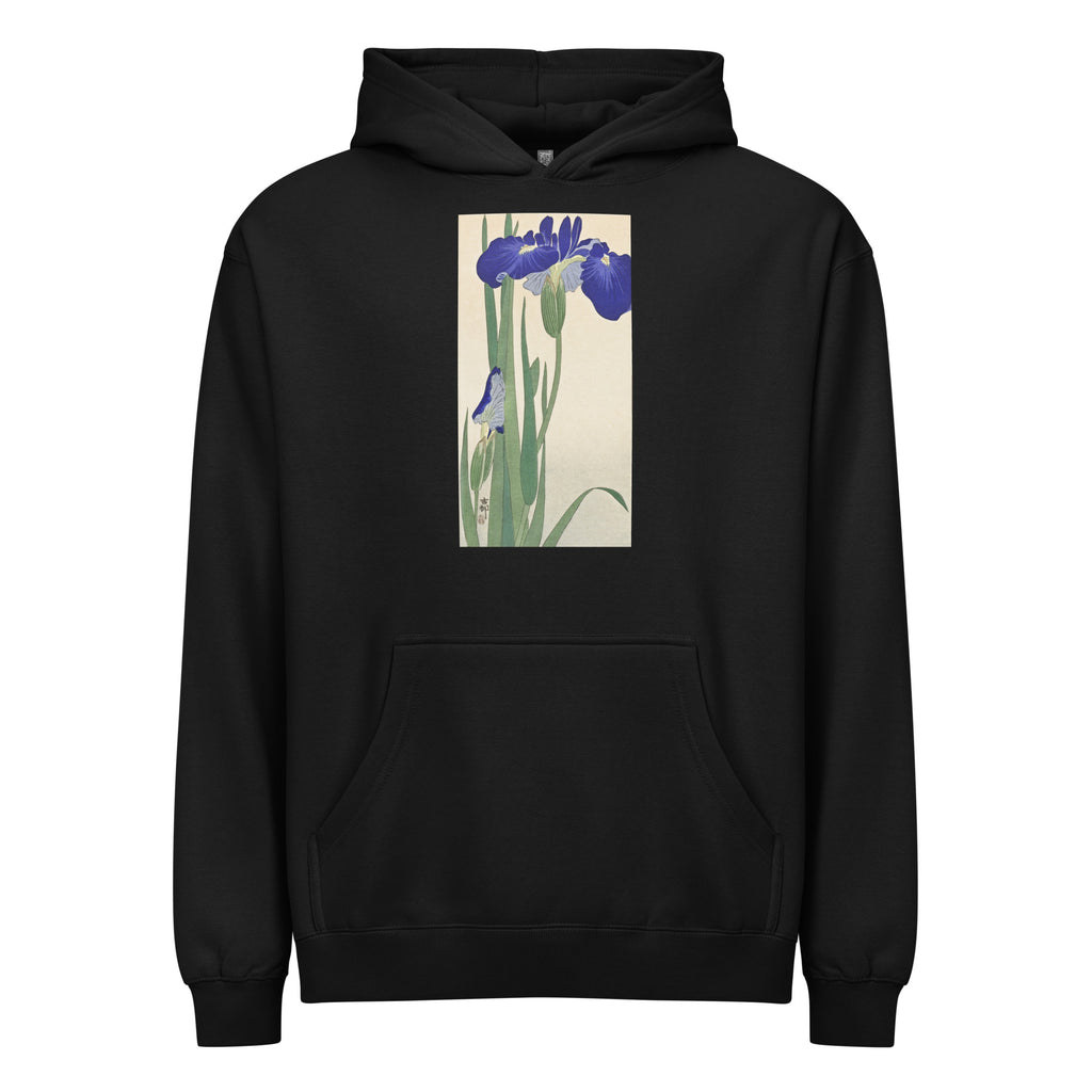 Black Hoodie Blue Irises - Ohara Koson 1900 Signature