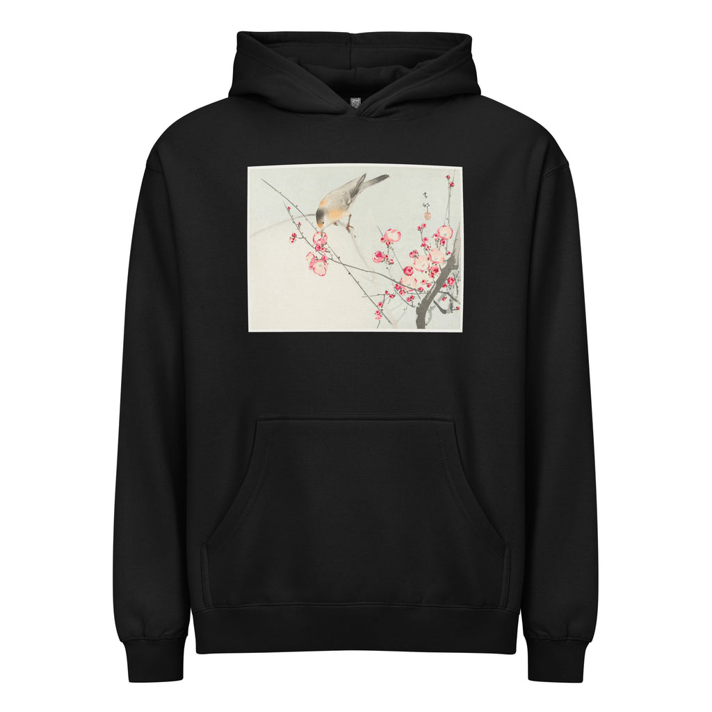 Black Hoodie Songbird On Blossom Branch - Ohara Koson 1900 Signature