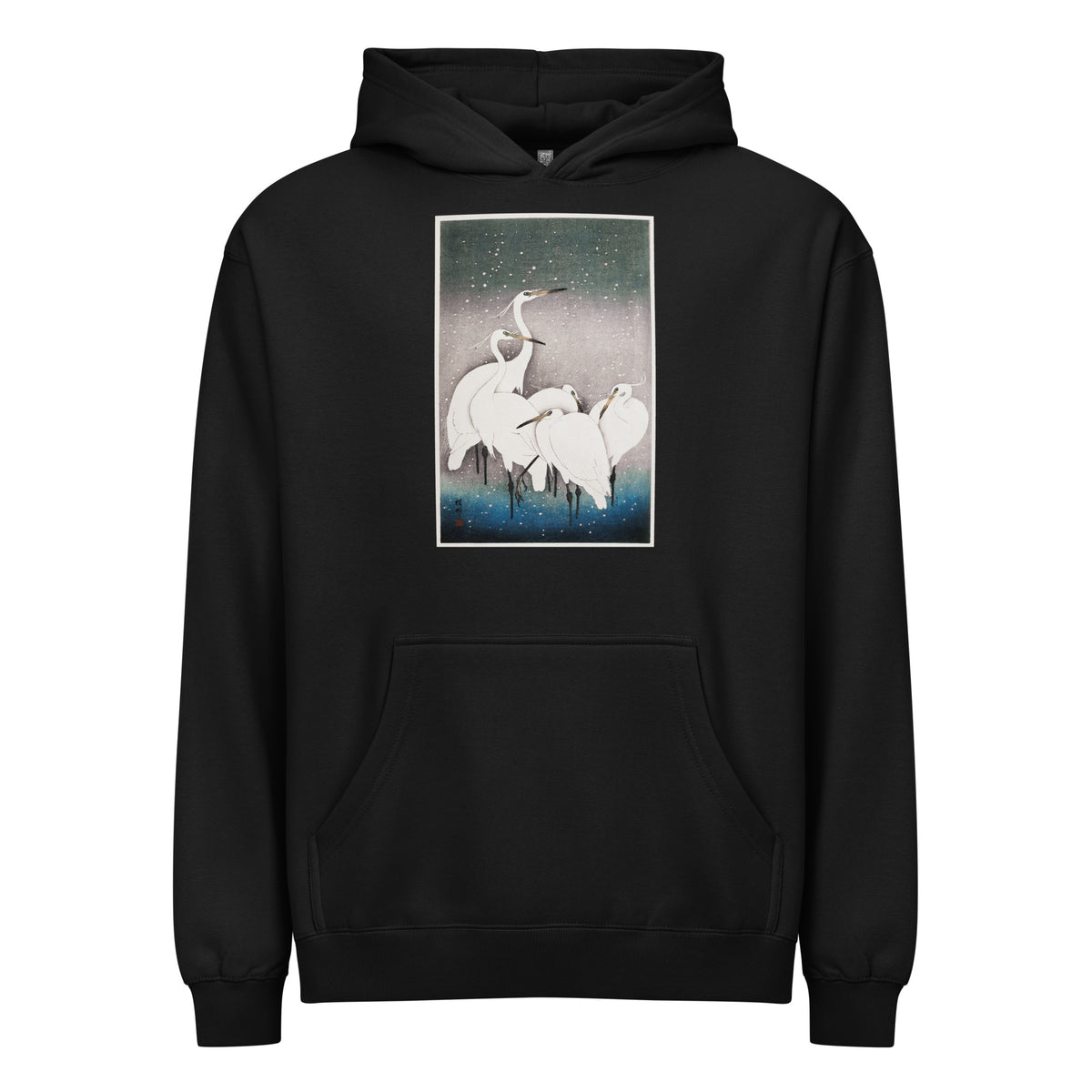 Black Hoodie Group Of Egrets - Ohara Koson 1925 Signature