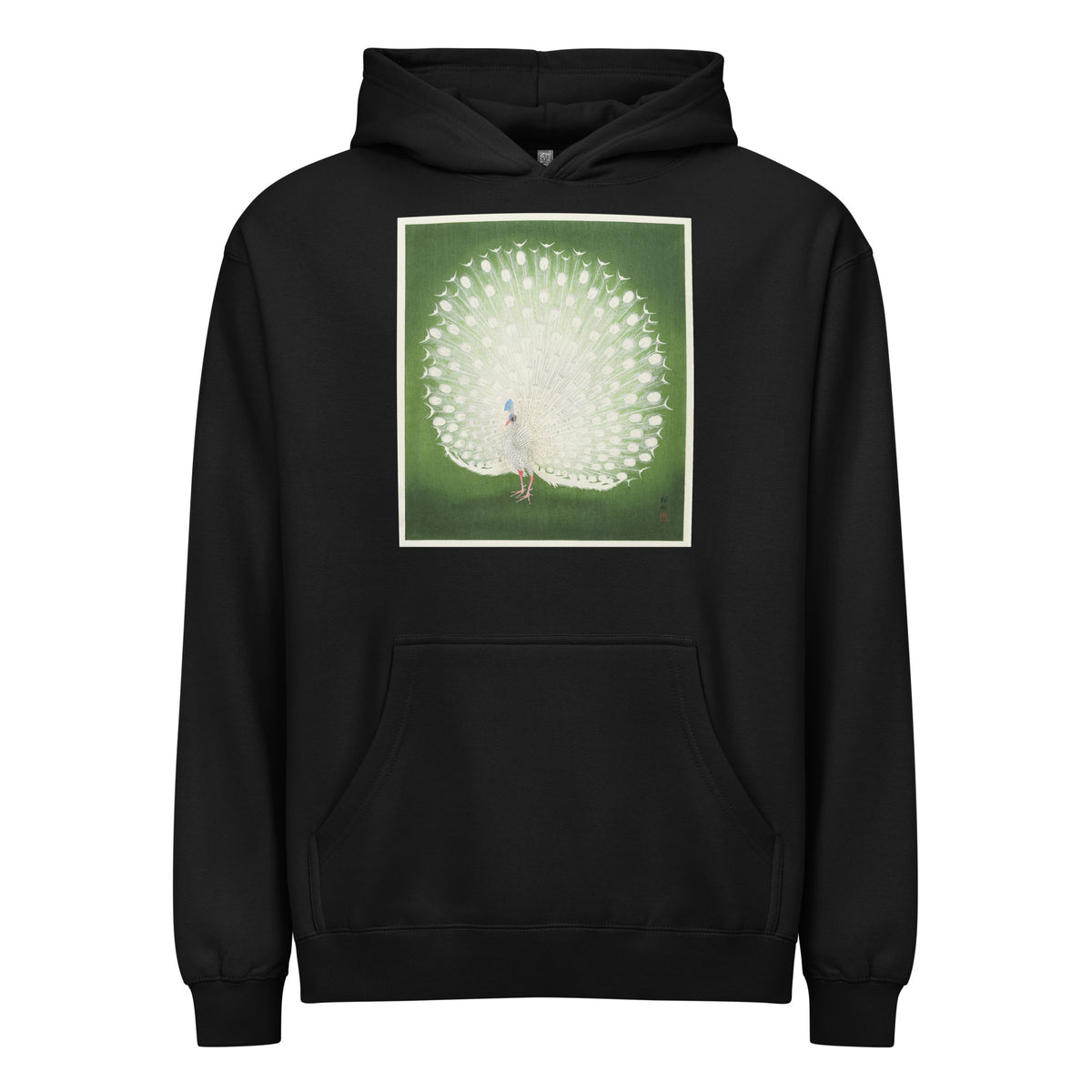 Black Hoodie Peacock - Ohara Koson 1925 Signature