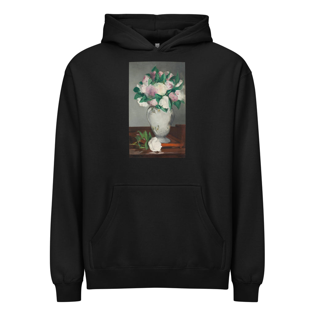 Black Hoodie Peonies Painting In High Resolution Signature
