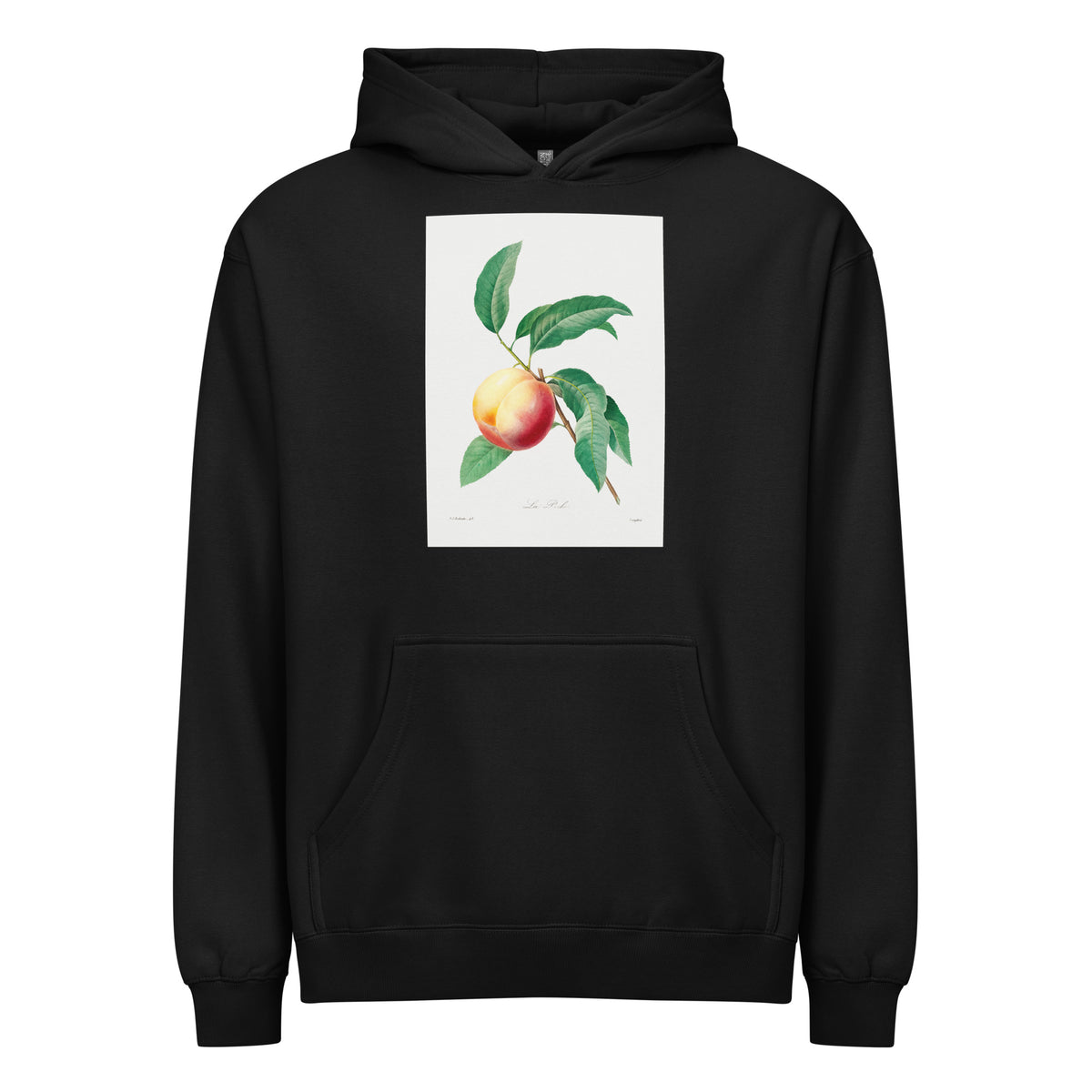 Black Hoodie Peach Fruit On A Branch - Pierre-Joseph Redoute 1759 Signature