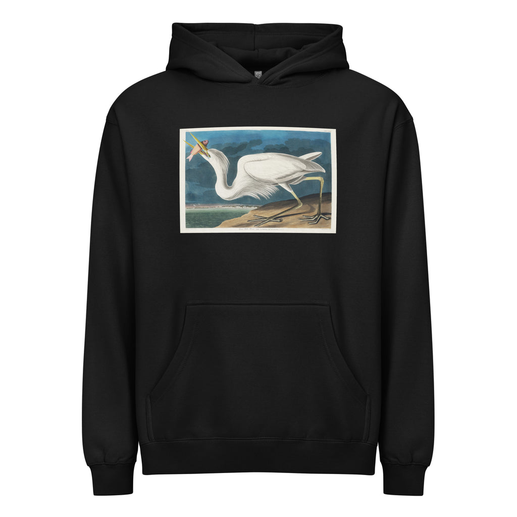 Black Hoodie Great White Heron Signature