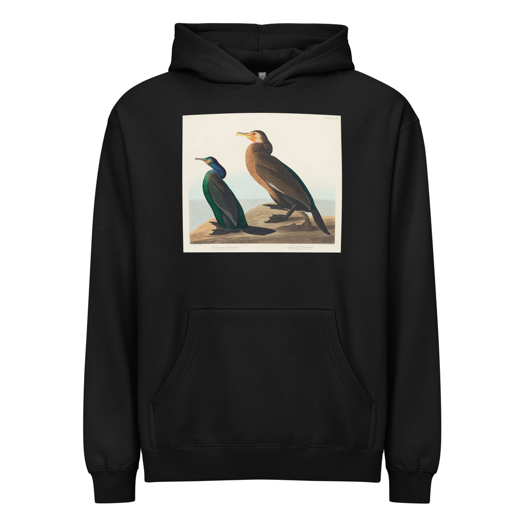 Black Hoodie Violet-Green Cormorant And Townsend S Cormorant - John James Audubon 1827 Signature