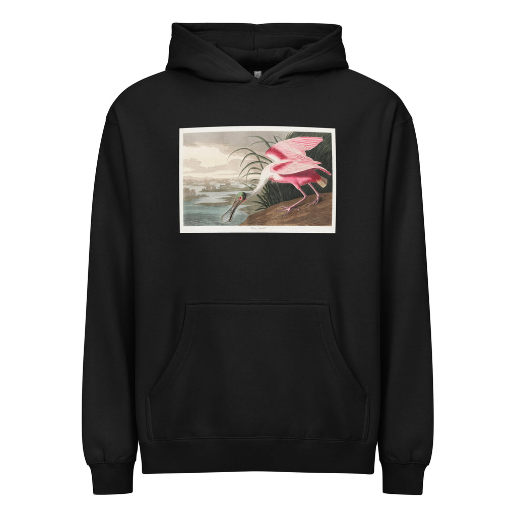 Black Hoodie Roseate Spoonbill Signature