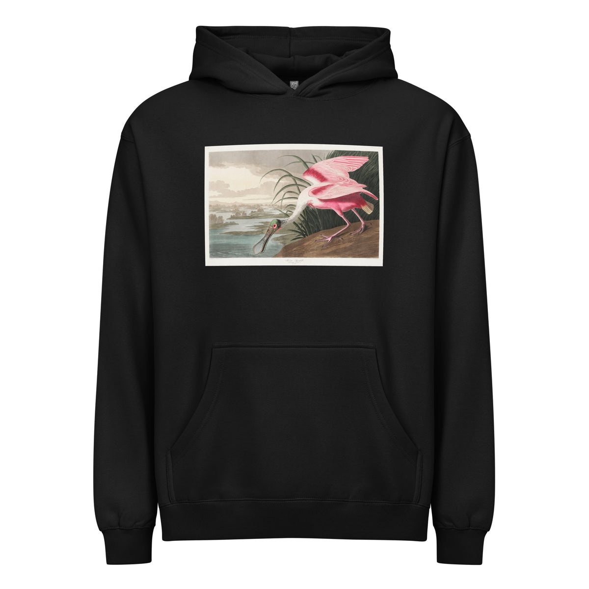 Black Hoodie Roseate Spoonbill Signature