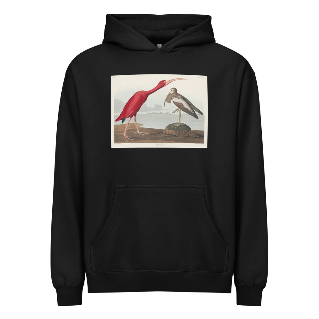 Black Hoodie Scarlet Ibis - John James Audubon 1827 Signature