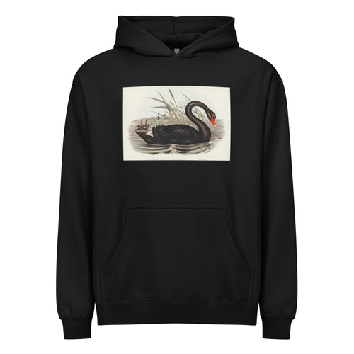 Black Hoodie Black Swan Cygnus Atratus Illustrated - Elizabeth Gould 1804 Signature