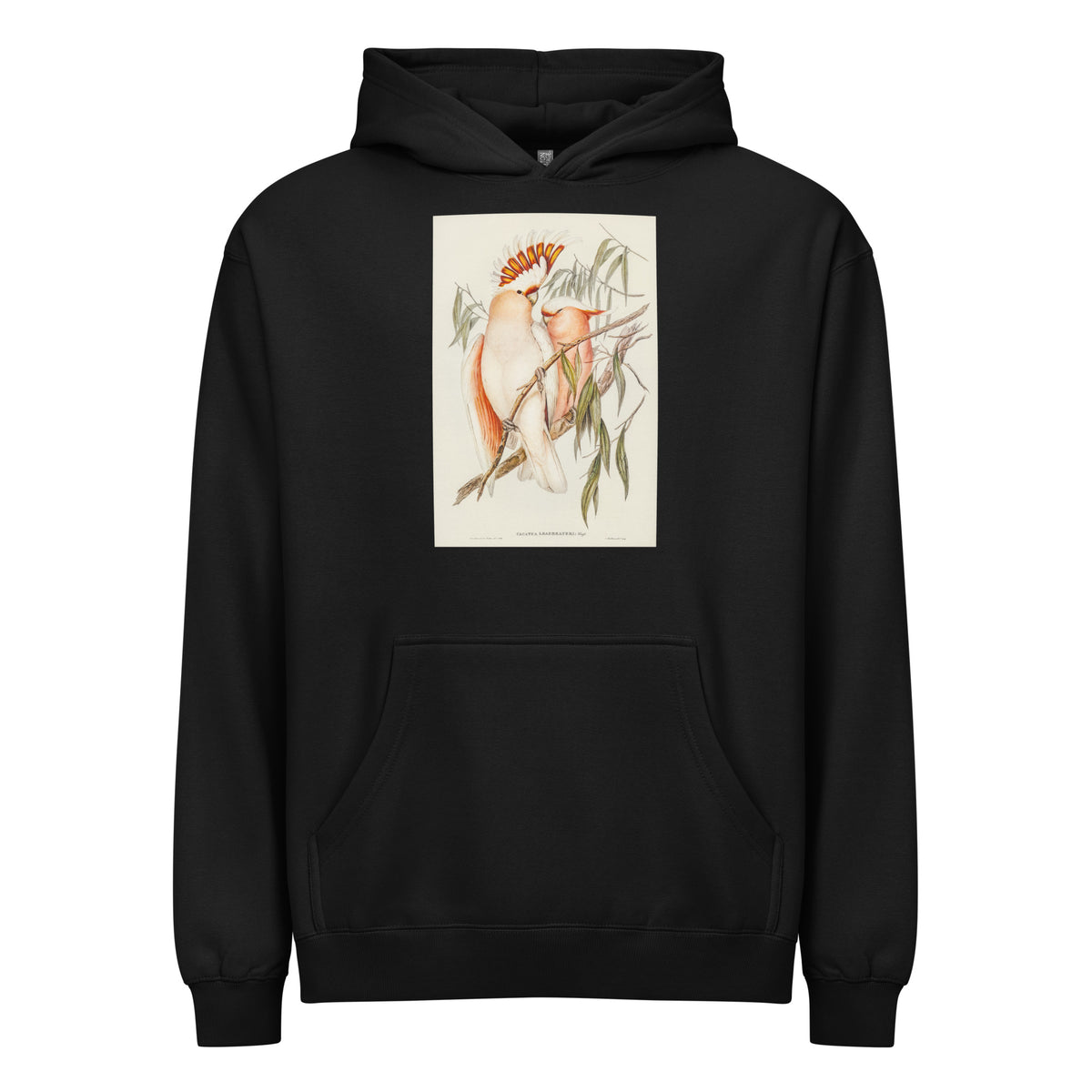 Black Hoodie Leadbeater S Cockatoo Cacatua Leadbeaterii Illustrated - Elizabeth Gould 1804 Signature