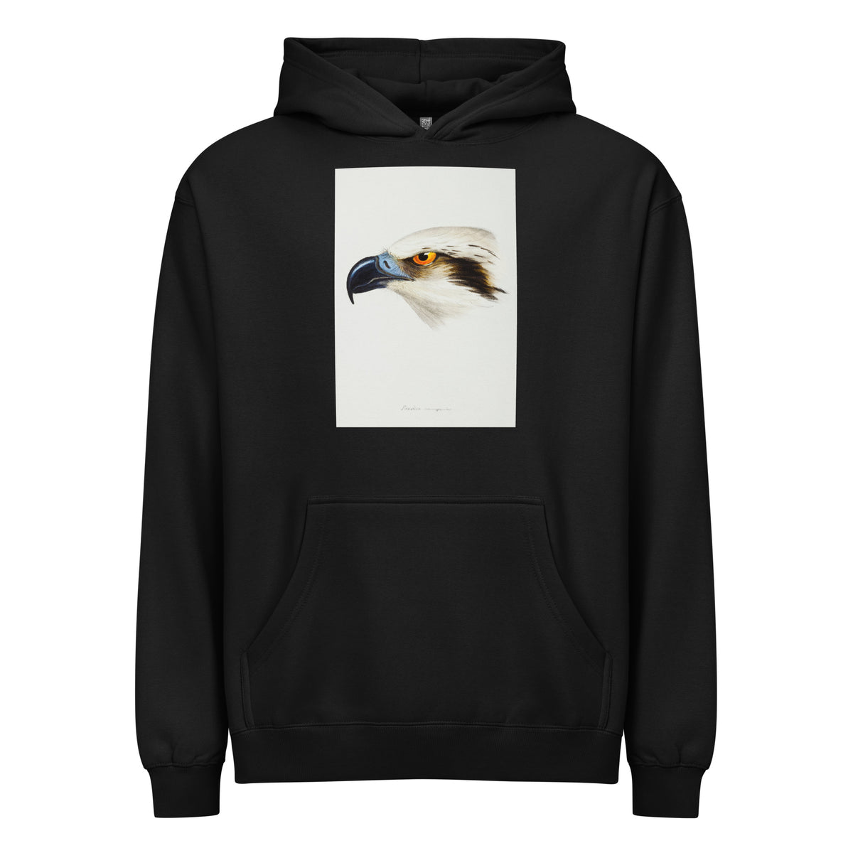 Black Hoodie White-Headed Osprey Pandion Leucocephalus Illustrated Signature