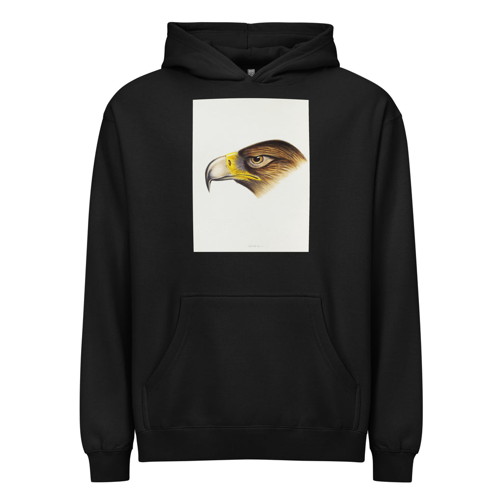 Black Hoodie Wedge-Tailed Eagle Aquila Fucosa Illustrated Signature