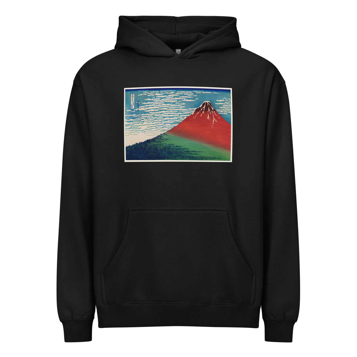 Black Hoodie Katsushika Hokusai S Fine Wind Clear Morning A Famous Traditional Japanese Ukyio-E Style Illustration Of Mount Fuji Signature