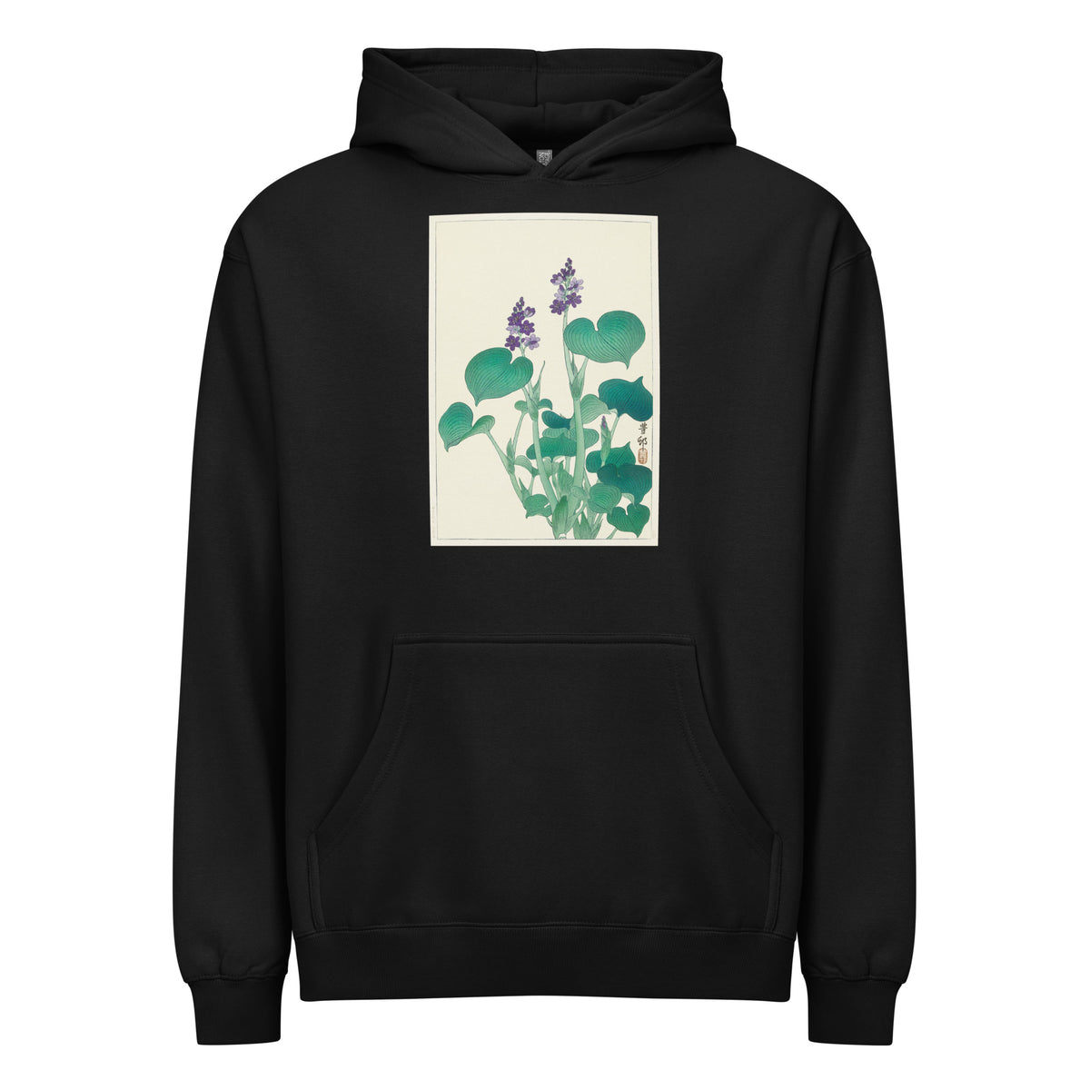 Black Hoodie Blooming Hosta - Ohara Koson 1920 Signature