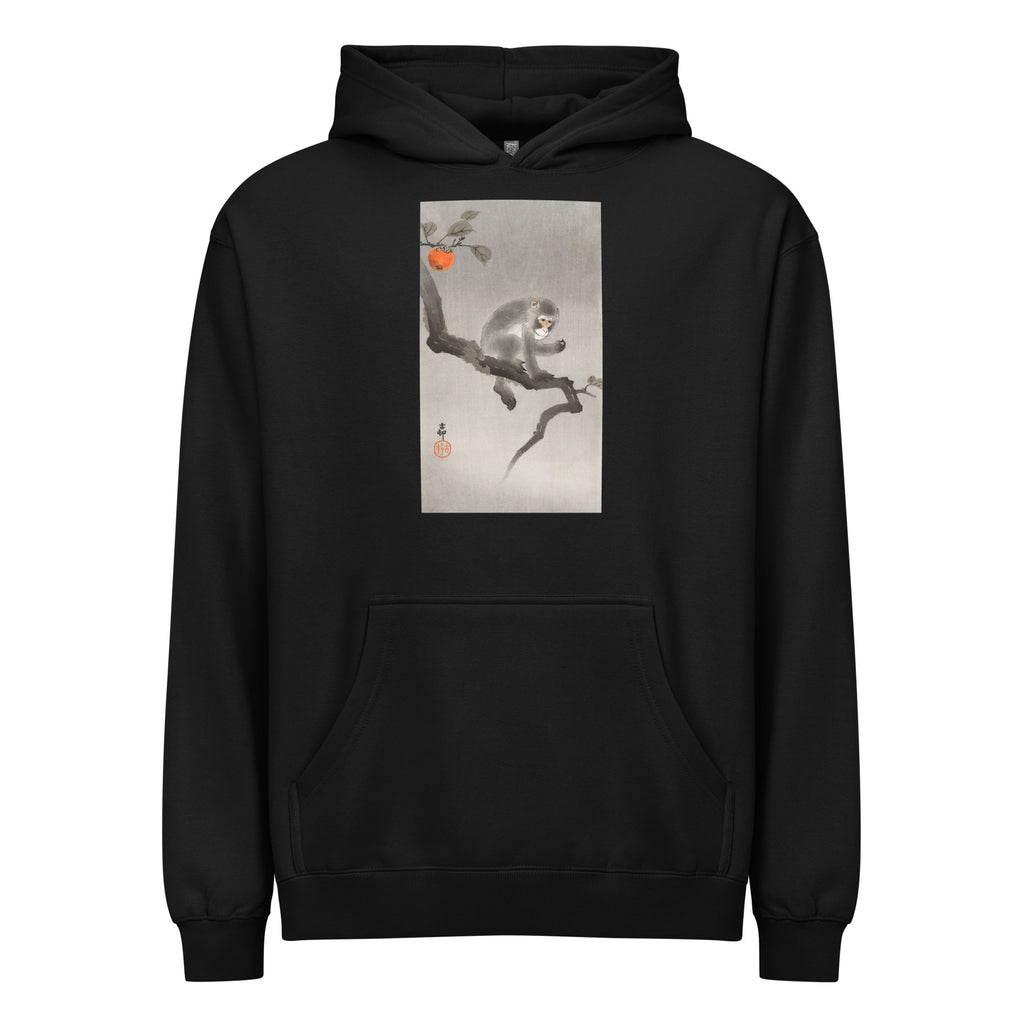 Black Hoodie Monkey In Cockatoo - Ohara Koson 1900 Signature