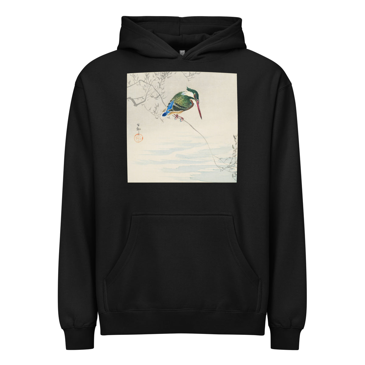 Black Hoodie A Kingfisher - Ohara Koson 1920 Signature