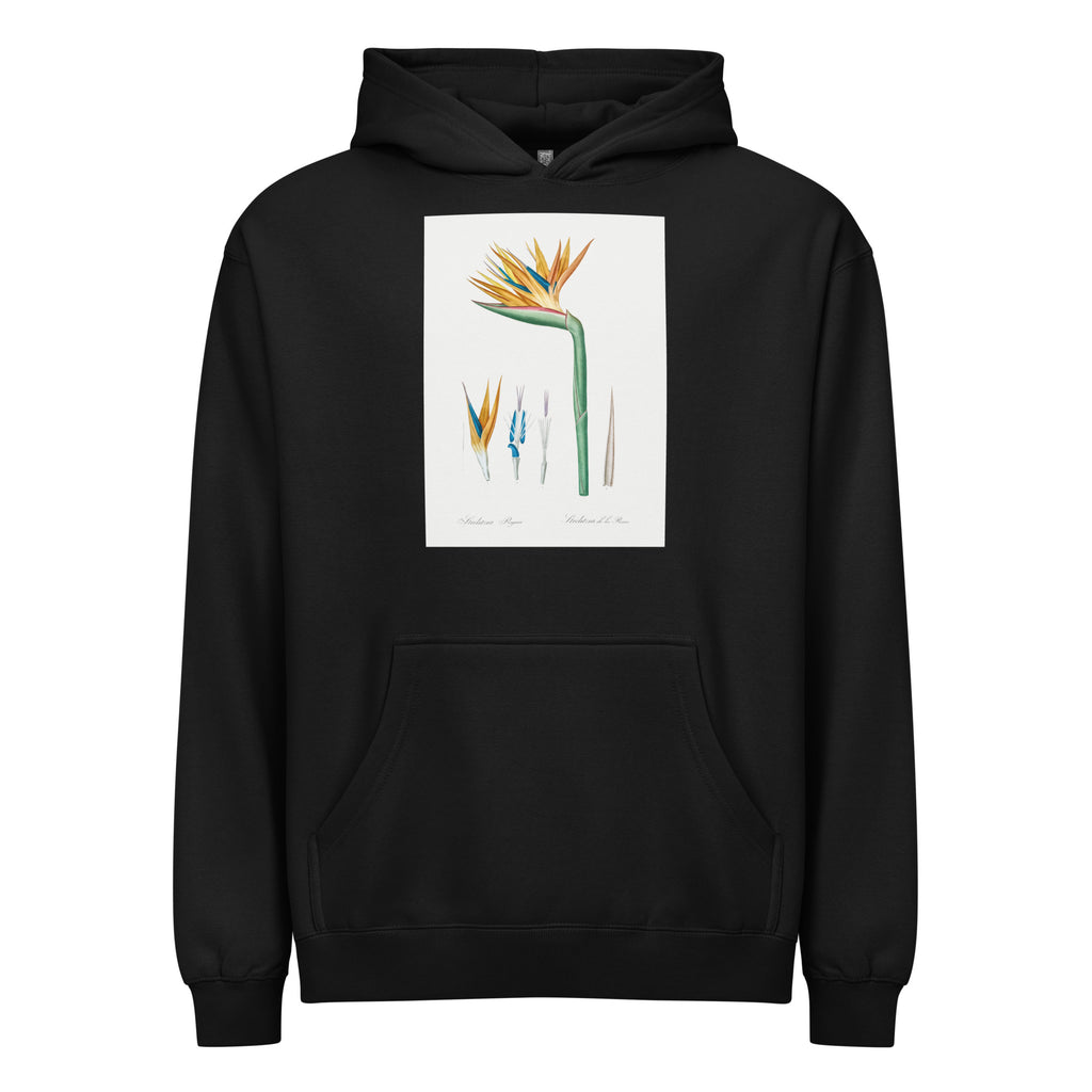 Black Hoodie Bird Of Paradise Illustration Signature