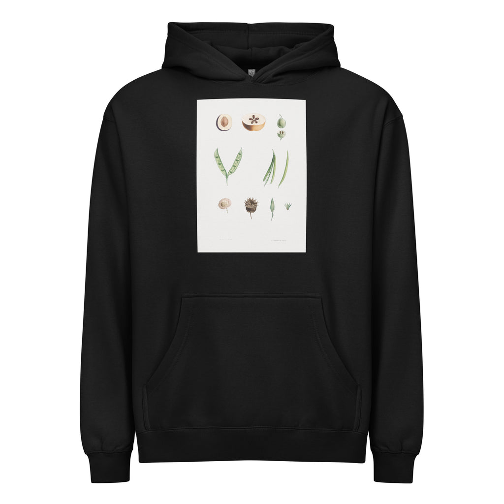 Black Hoodie Plants Part - Pierre-Joseph Redoute 1759 Signature