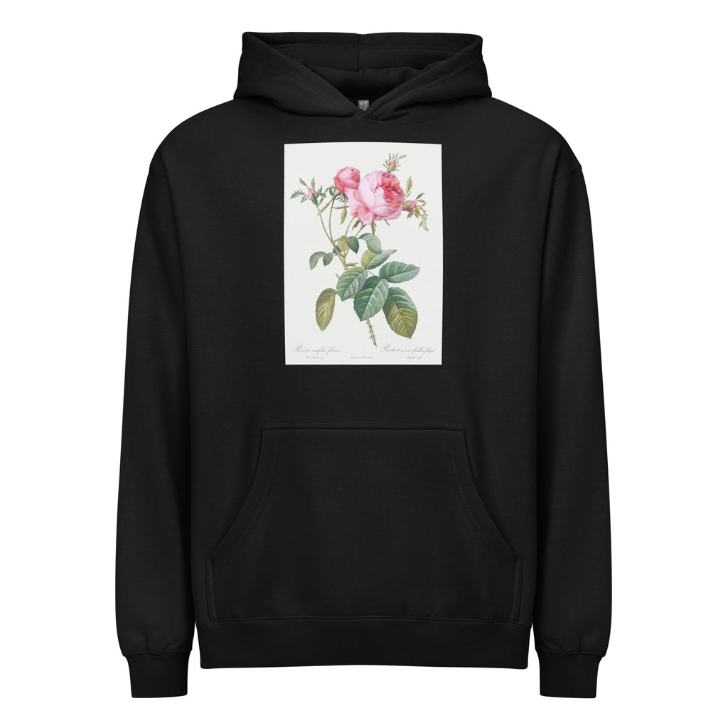 Black Hoodie Rose De Mai Rosa Centifolia Foliacea Signature