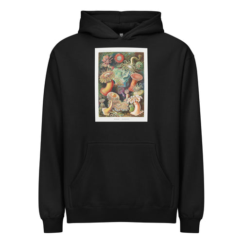 Black Hoodie Actiniae Seeanemonen Signature