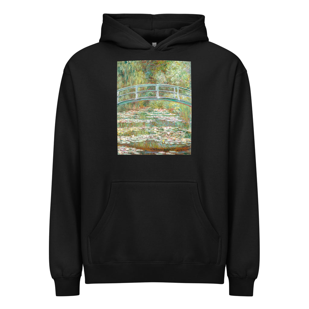 Black Hoodie Bridge Over A Pond Of Water Lilies Signature