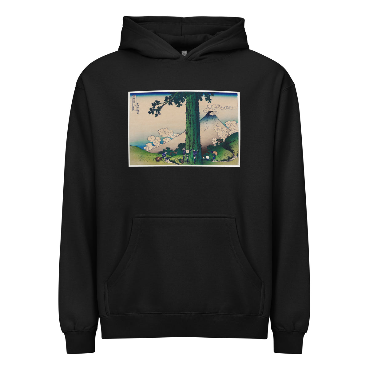 Black Hoodie Mishima Pass In Kai Province - Katsushika Hokusai 1760 Signature