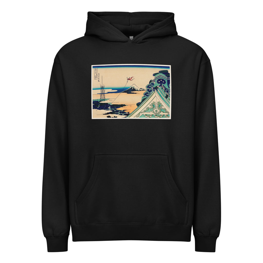 Black Hoodie Toto Asakusa Honganji - Katsushika Hokusai 1760 Signature