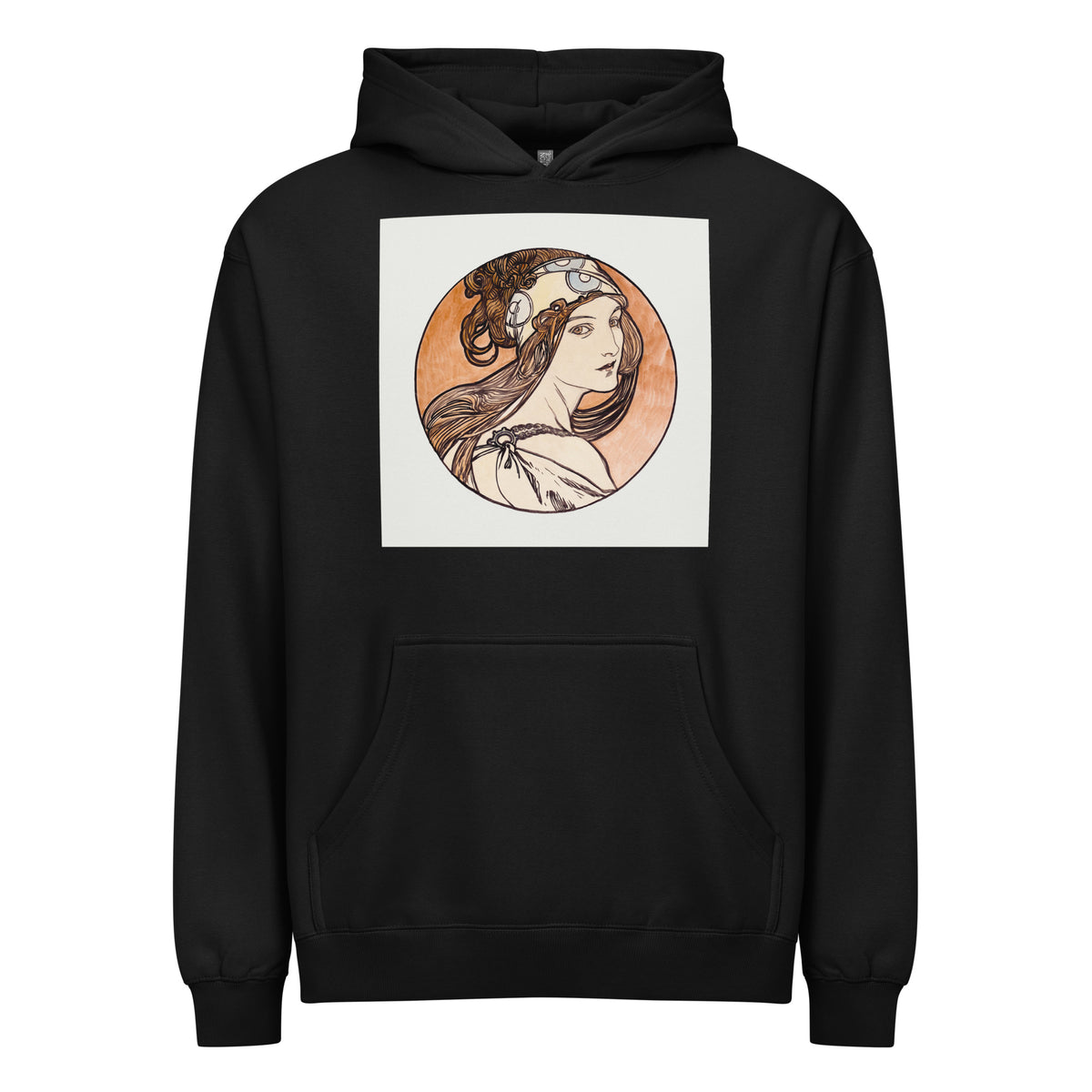 Black Hoodie Stained Glass Fouquet Mucha I Signature