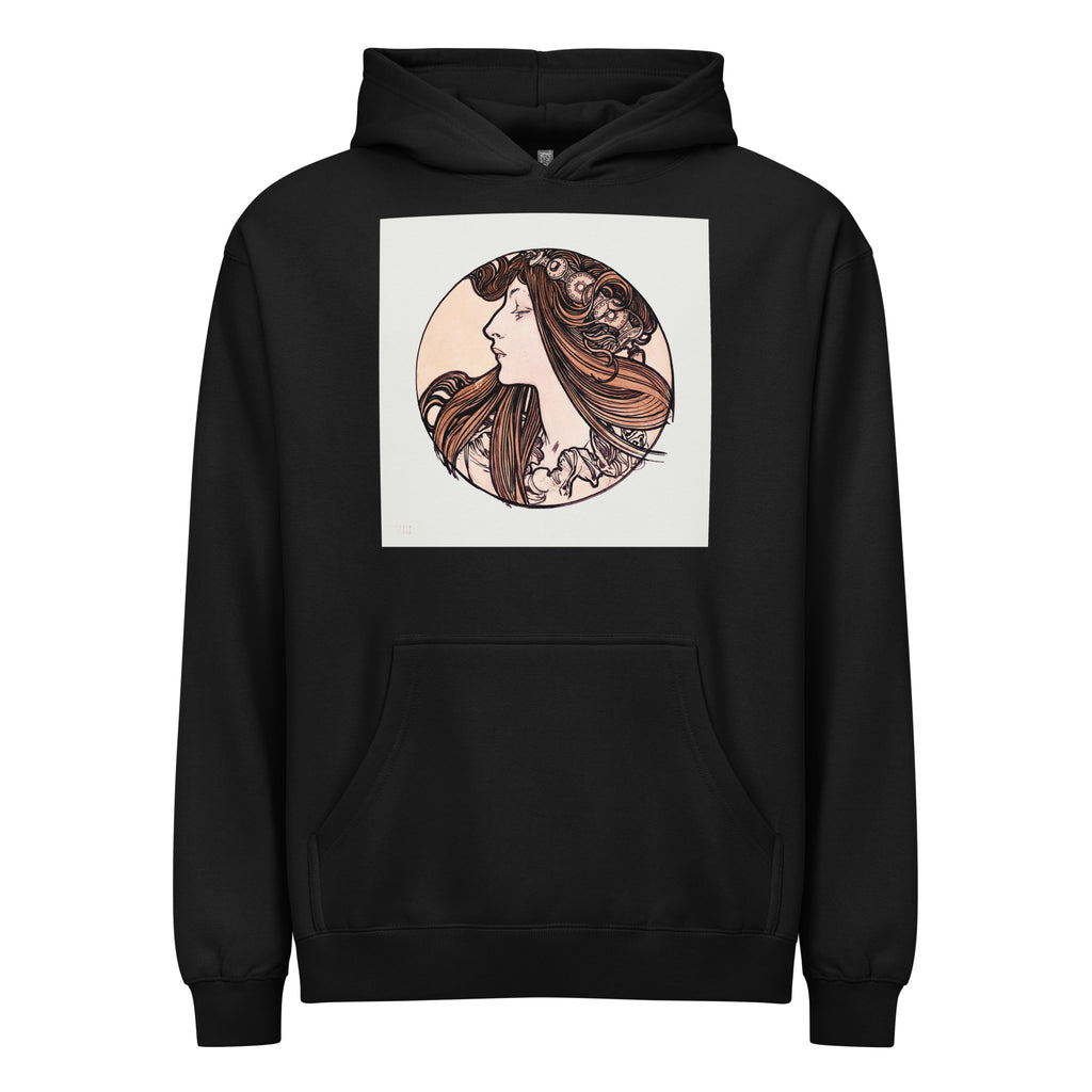 Black Hoodie Stained Glass Fouquet Mucha III Signature